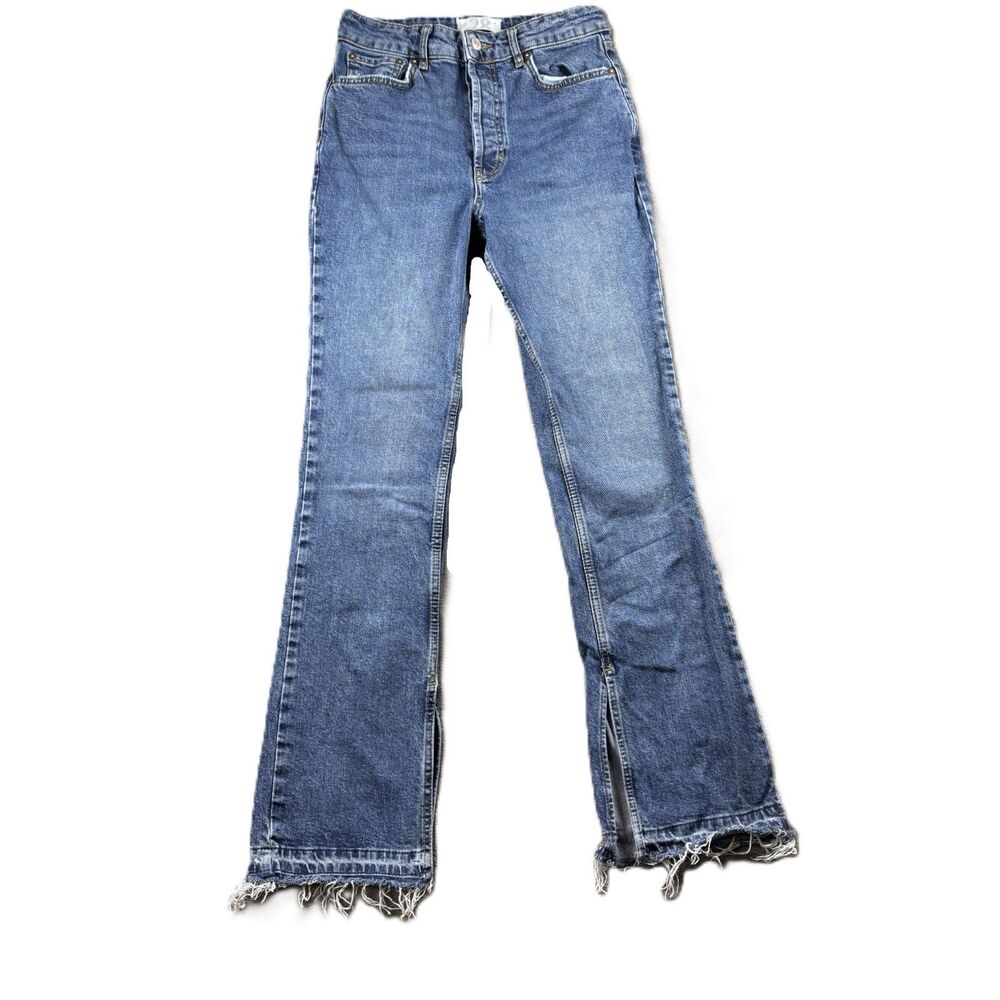 Free People We The Free Emmy Split Hem Boot Cut Jeans Button Fly Size 28 P208